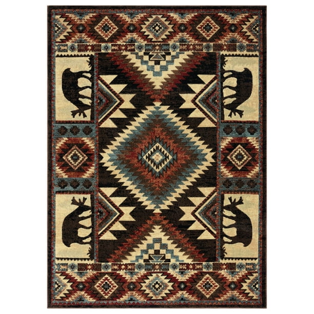 Home Dynamix Buffalo Southwest Rustic Area Rug 5'2x7'2 Brown/Red 